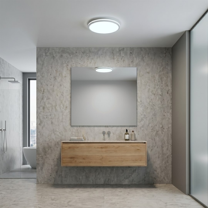 LED Stropní svítidlo HUGO LED/12/18/24W/230V 3000/4000/6500K pr. 30 cm IP54 bílá