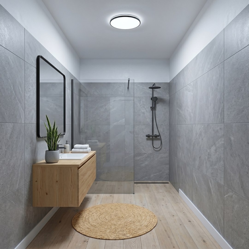 LED Stropní svítidlo HUGO LED/12/18/24W/230V 3000/4000/6500K pr. 30 cm IP54 černá