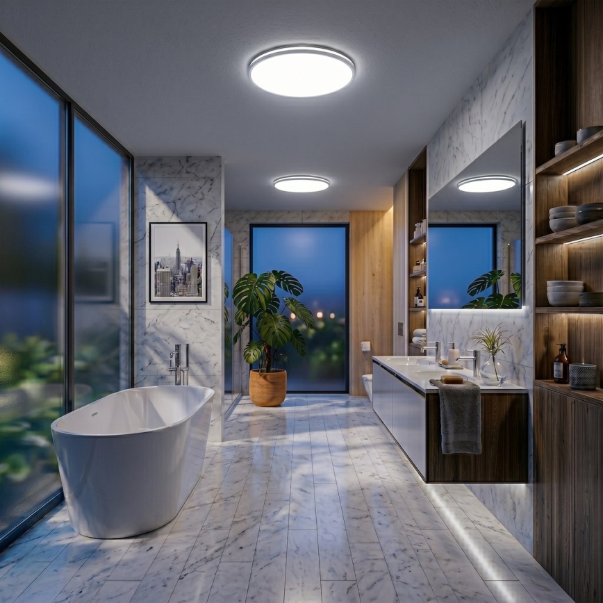 LED Stropní svítidlo HUGO LED/21/32/42W/230V 3000/4000/6500K pr. 45 cm IP54 bílá