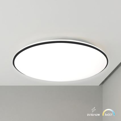 LED Stropní svítidlo HUGO LED/21/32/42W/230V 3000/4000/6500K pr. 45 cm IP54 černá