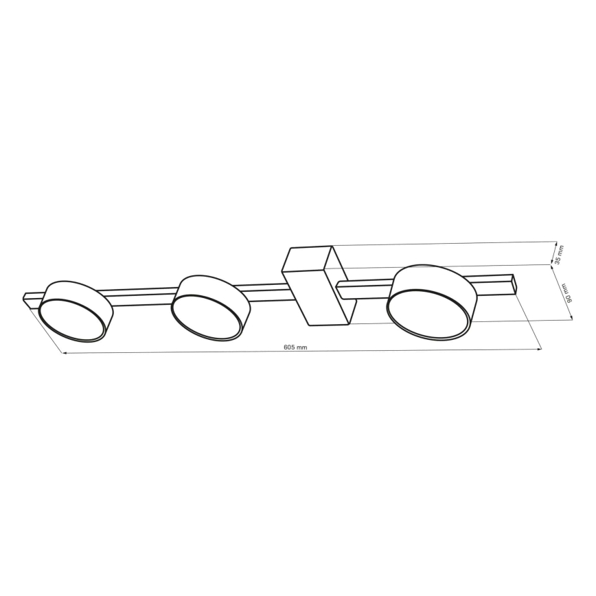 LED Stropní svítidlo JOY 3xGX53/6W/230V černá
