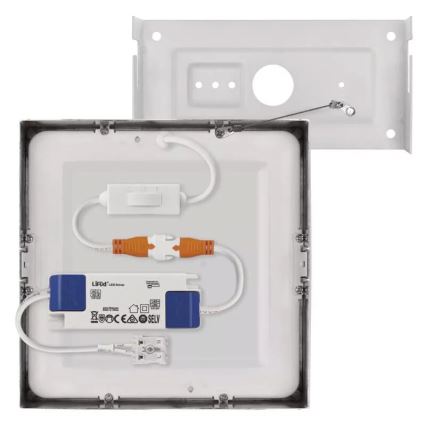 LED Stropní svítidlo NEXXO LED/12,5W/230V 3000/3500/4000K 17x17 cm lesklý chrom