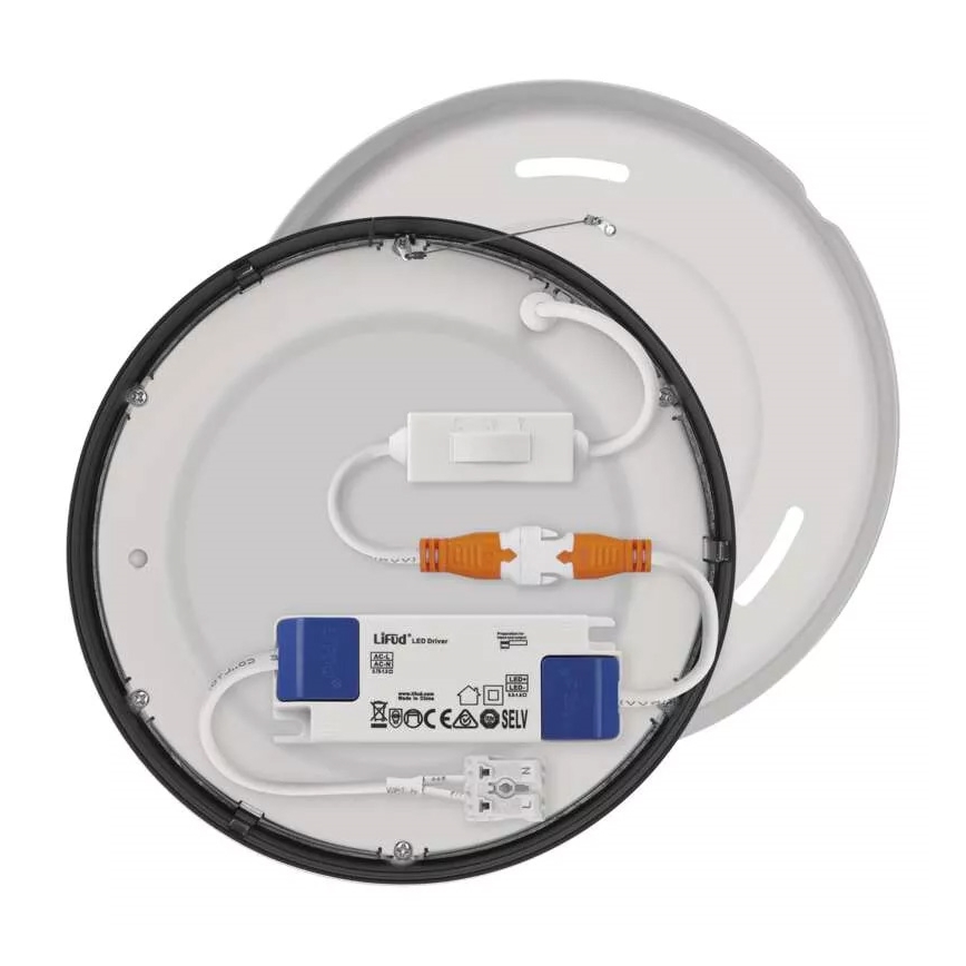LED Stropní svítidlo NEXXO LED/12,5W/230V 3000/3500/4000K pr. 17 cm černá