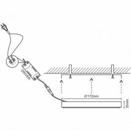 LED Stropní svítidlo LED/12W/230V 4000K pr. 17,2 cm