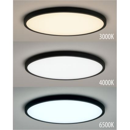 LED Stropní svítidlo LED/18W/230V 3000/4000/6500K pr. 23 cm černá
