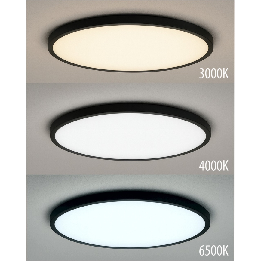 LED Stropní svítidlo LED/18W/230V 3000/4000/6500K pr. 23 cm černá
