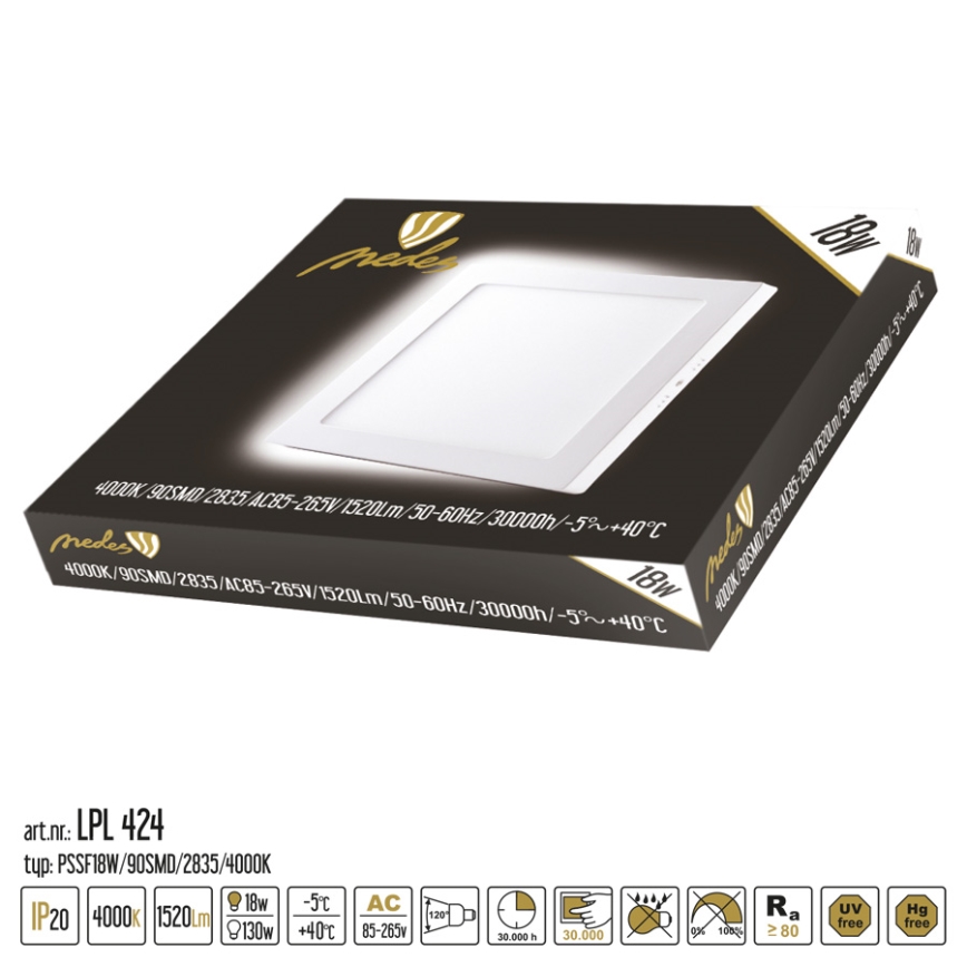 Nedes LPL424 - LED panel LED/18W