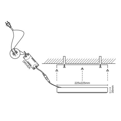 Nedes LPL424 - LED panel LED/18W