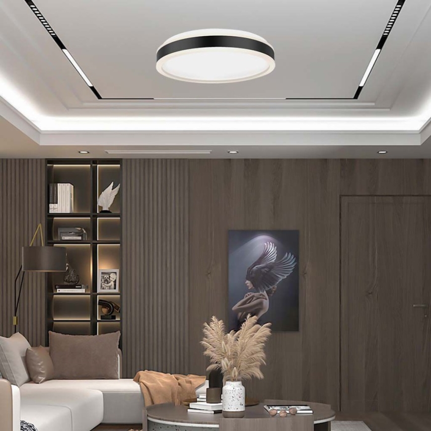LED Stropní svítidlo LED/18W/230V 4000K pr. 35 cm černá