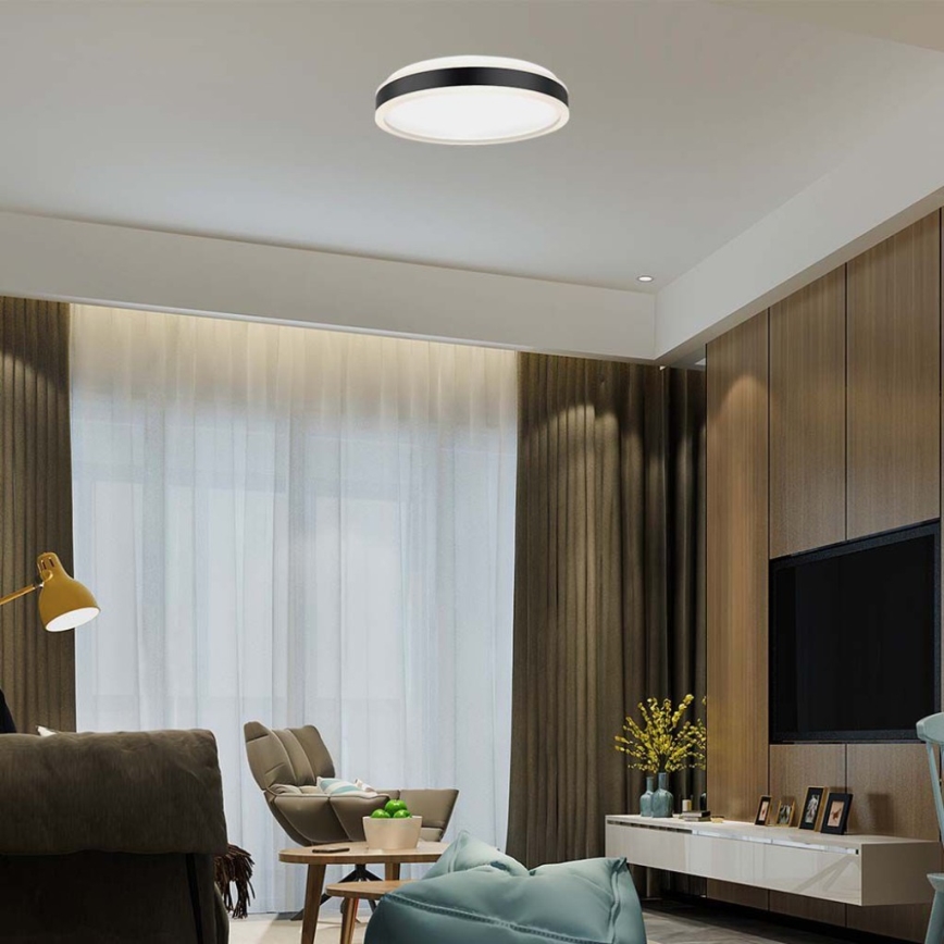LED Stropní svítidlo LED/18W/230V 4000K pr. 35 cm černá