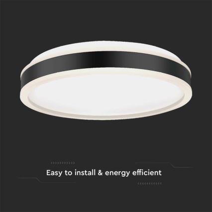 LED Stropní svítidlo LED/18W/230V 4000K pr. 35 cm černá