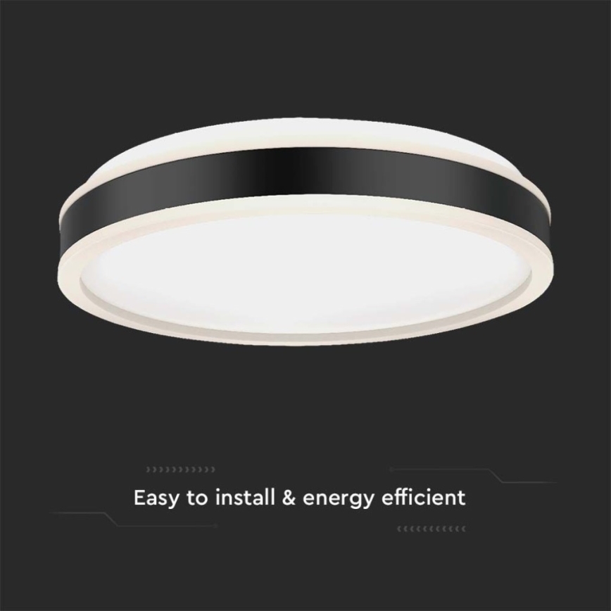 LED Stropní svítidlo LED/18W/230V 4000K pr. 35 cm černá