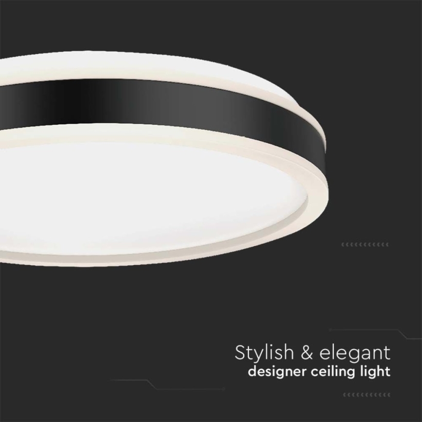 LED Stropní svítidlo LED/18W/230V 4000K pr. 35 cm černá