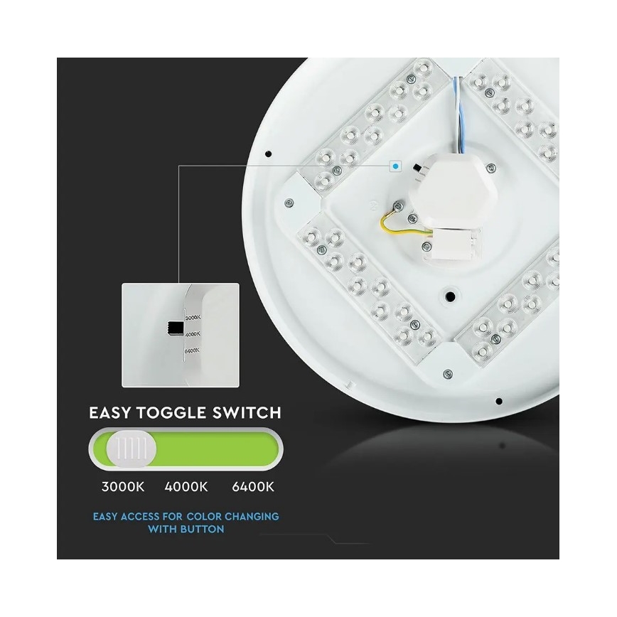 LED Stropní svítidlo LED/18W/230V pr. 31 cm 3000/4000/6400K