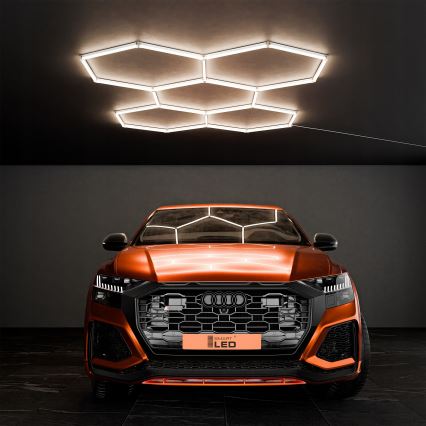 LED Stropní svítidlo HEXAGON LED/192W/85-265V 4000K 298x209 cm CRI 90 IP54 bílá