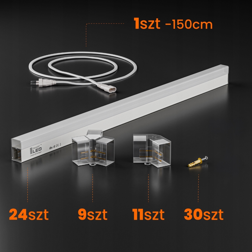 LED Stropní svítidlo HEXAGON LED/192W/85-265V 6500K 298x209 cm CRI 90 IP54 bílá