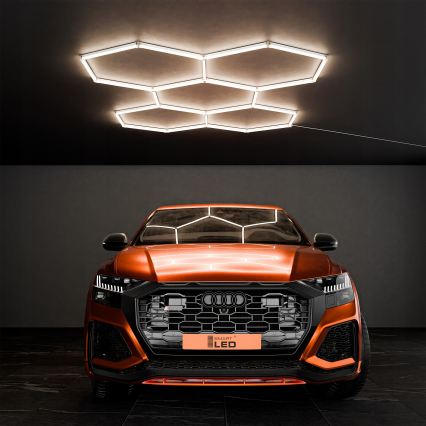 LED Stropní svítidlo HEXAGON LED/240W/85-265V 4000K 298x209 cm CRI 90 IP44 bílá