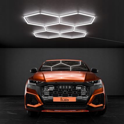 LED Stropní svítidlo HEXAGON LED/240W/85-265V 6500K 298x209 cm CRI 90 IP44 bílá