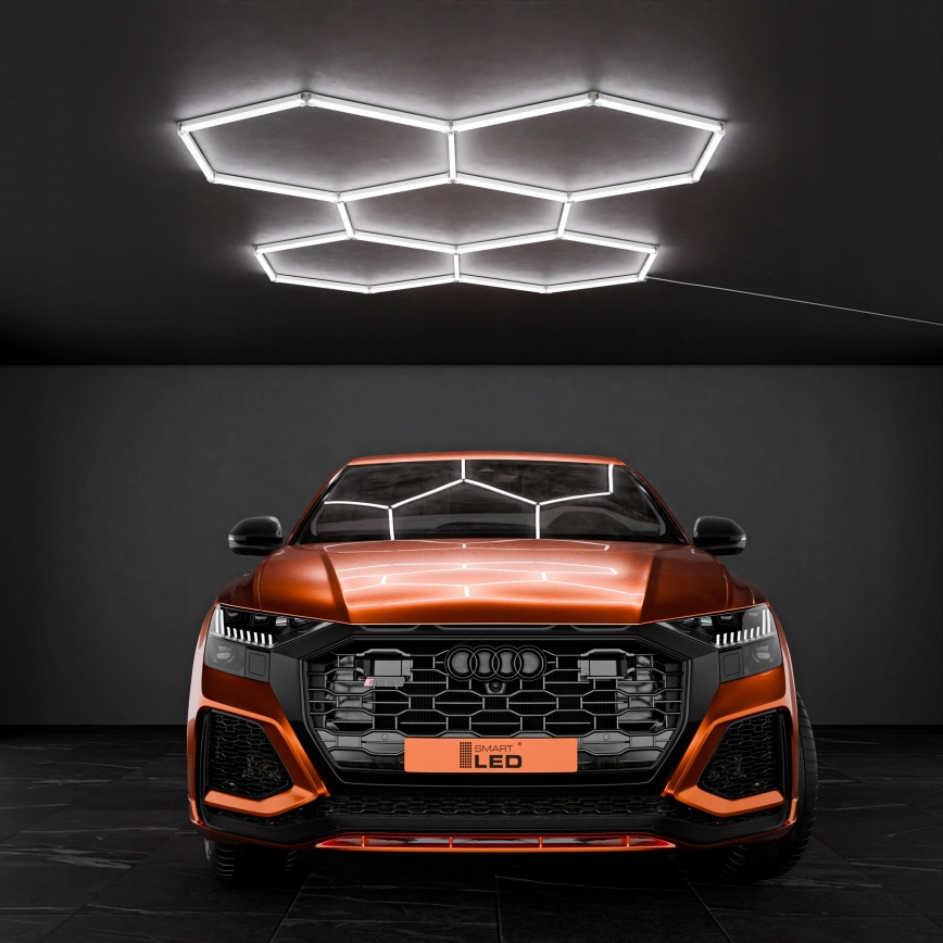 LED Stropní svítidlo HEXAGON LED/240W/85-265V 6500K 298x209 cm CRI 90 IP44 bílá