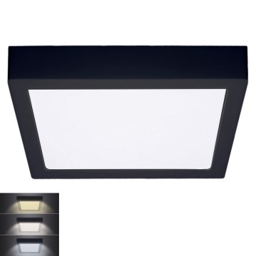 LED Stropní svítidlo LED/24W/230V 3000/4000/6000K černá hranatý