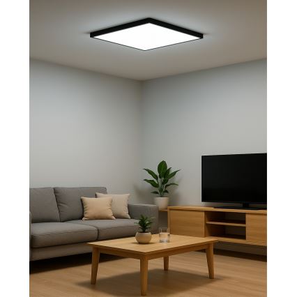 LED Stropní svítidlo LED/24W/230V 3000/4000/6500K 30x30 cm černá