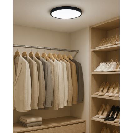 LED Stropní svítidlo LED/24W/230V 3000/4000/6500K pr. 30 cm černá
