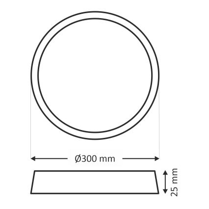 LED Stropní svítidlo LED/24W/230V 3000/4000/6500K pr. 30 cm hnědá