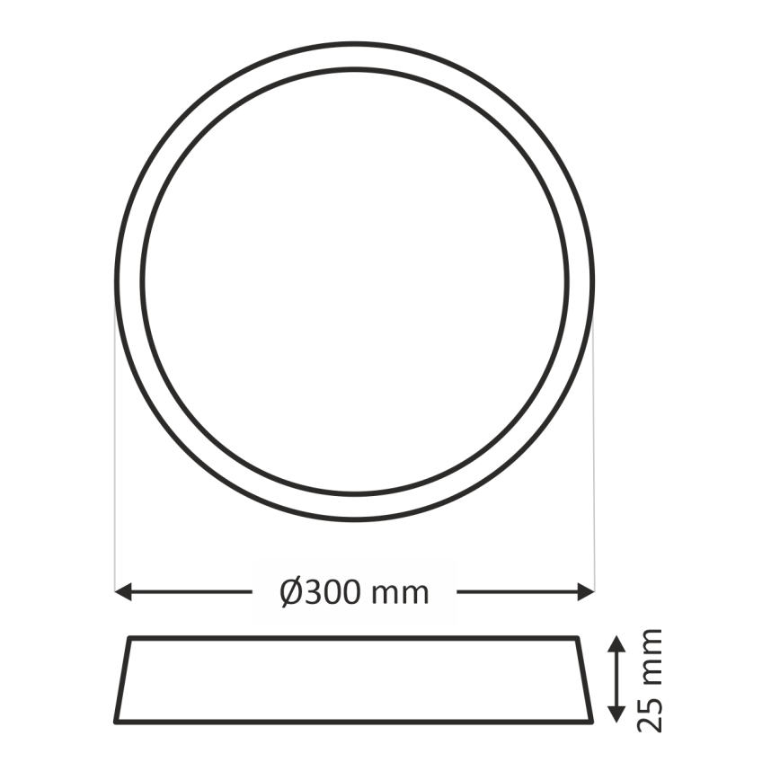LED Stropní svítidlo LED/24W/230V 3000/4000/6500K pr. 30 cm hnědá