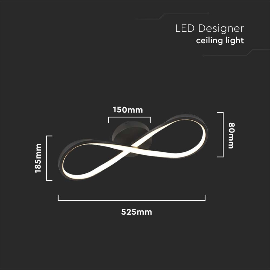 LED Stropní svítidlo LED/24W/230V 3000K černá