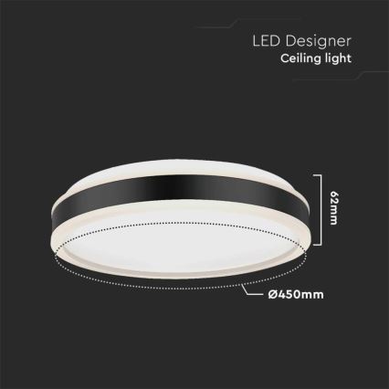 LED Stropní svítidlo LED/24W/230V 4000K černá