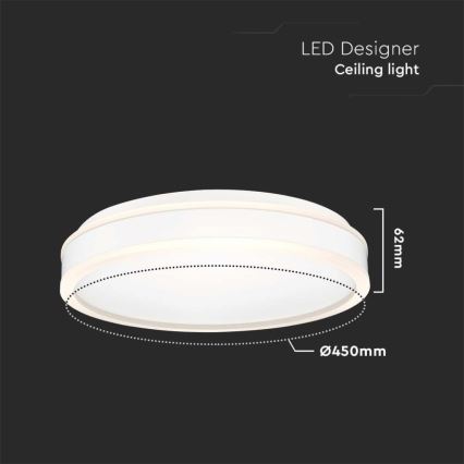 LED Stropní svítidlo LED/24W/230V 4000K pr. 45 cm bílá