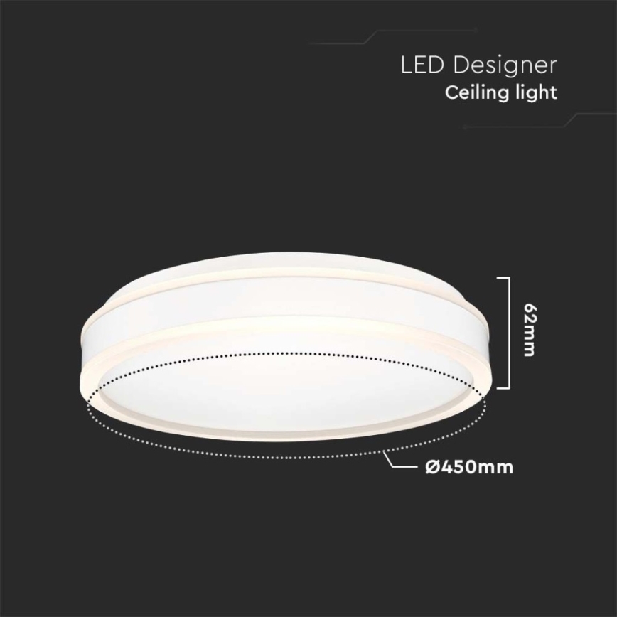 LED Stropní svítidlo LED/24W/230V 4000K pr. 45 cm bílá