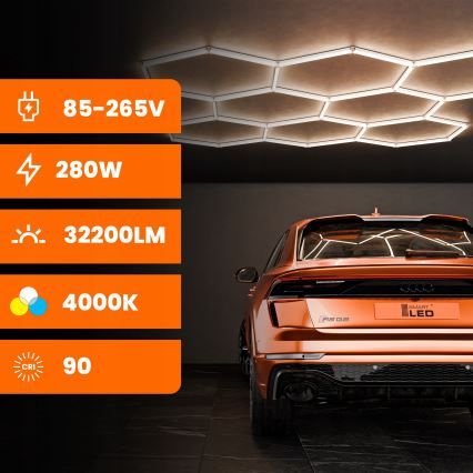 LED Stropní svítidlo HEXAGON LED/280W/85-265V 4000K 313x298 cm CRI 90 IP54 bílá