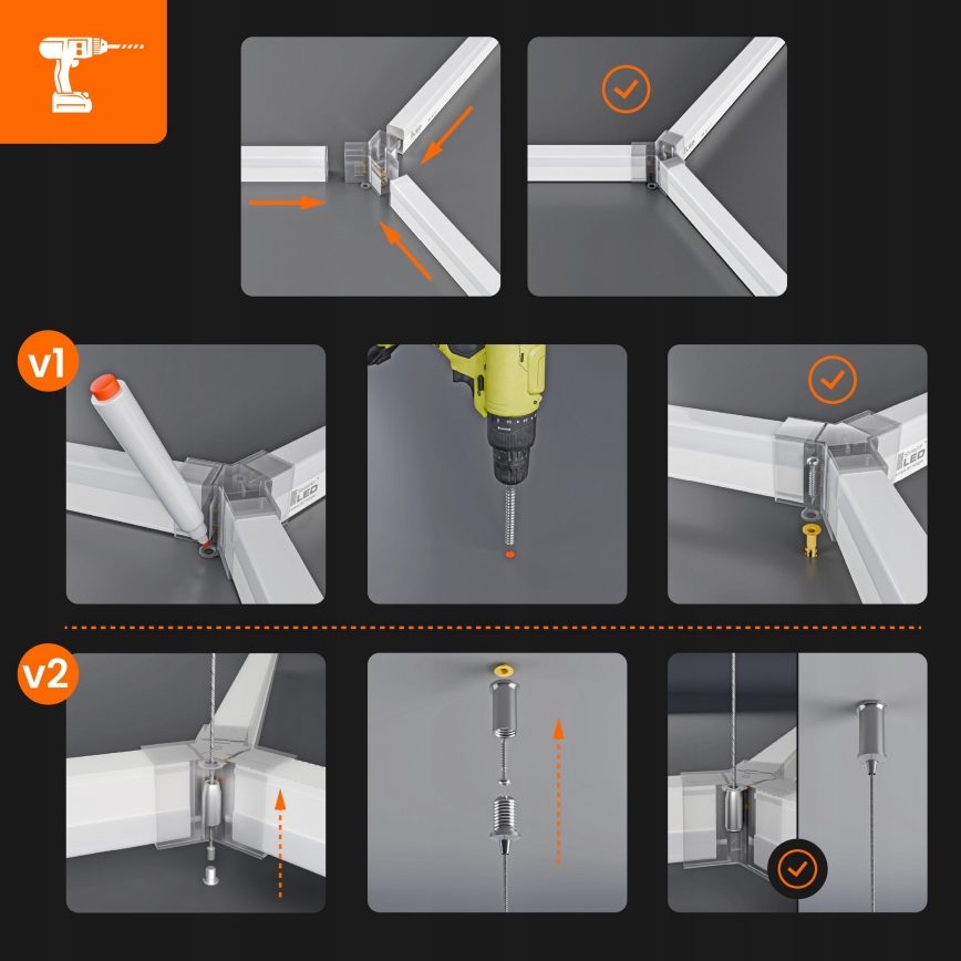 LED Stropní svítidlo HEXAGON LED/280W/85-265V 4000K 313x298 cm CRI 90 IP54 bílá