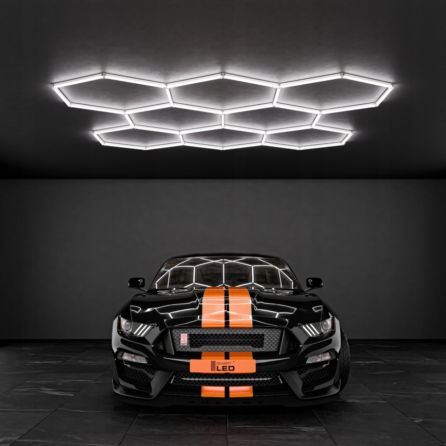 LED Stropní svítidlo HEXAGON LED/280W/85-265V 6500K 313x298 cm CRI 90 IP54 bílá