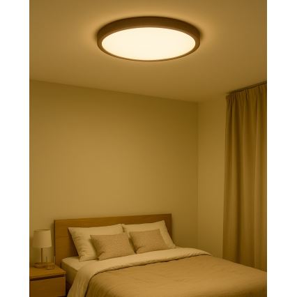 LED Stropní svítidlo LED/32W/230V 3000/4000/6500K pr. 40 cm hnědá