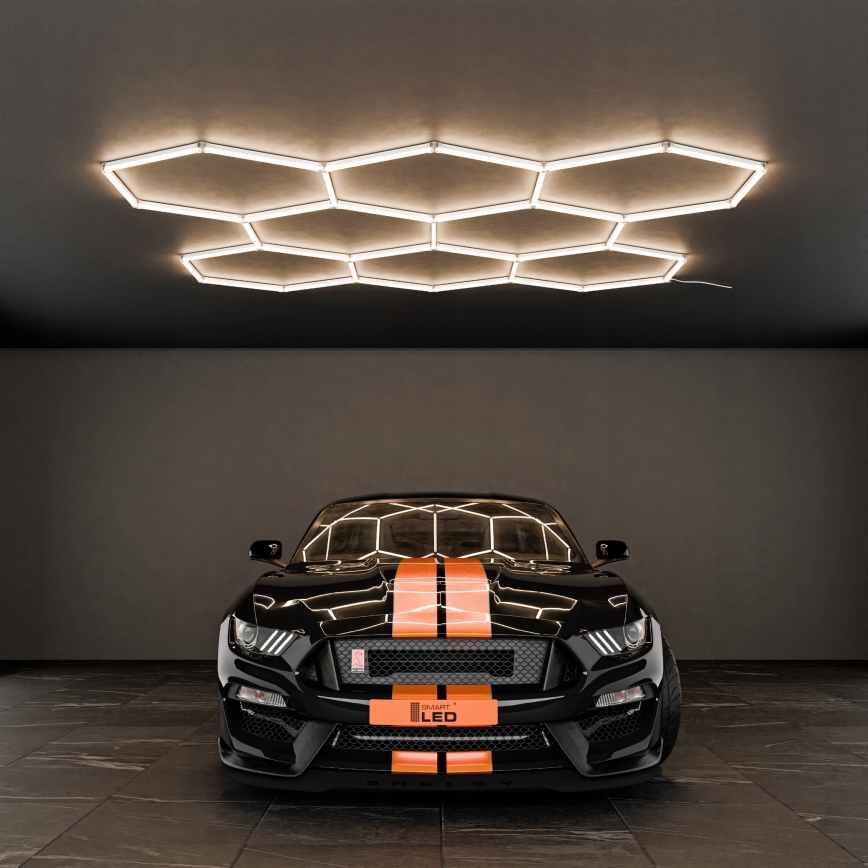 LED Stropní svítidlo HEXAGON LED/350W/85-265V 4000K 313x298 cm CRI 90 IP44 bílá