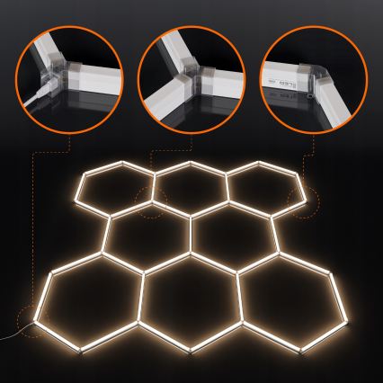 LED Stropní svítidlo HEXAGON LED/350W/85-265V 4000K 313x298 cm CRI 90 IP44 bílá