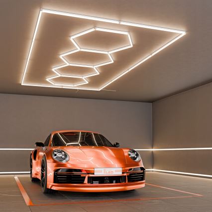 LED Stropní svítidlo HEXAGON LED/384W/85-265V 4000K 484x243 cm CRI 90 IP54 bílá