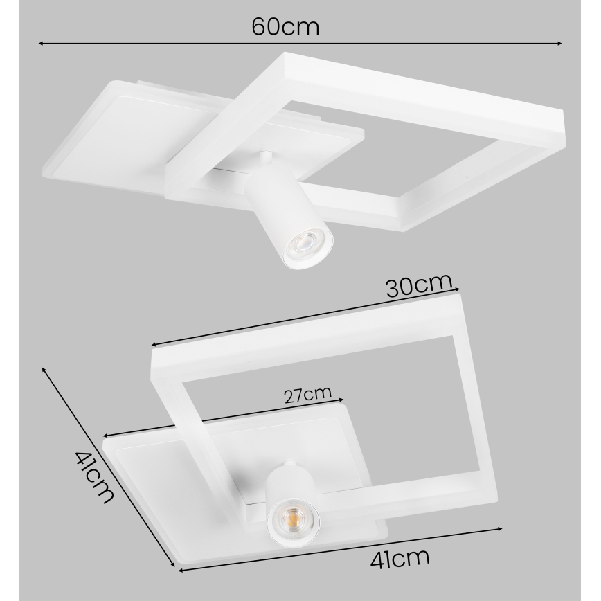 LED Stropní svítidlo LED/38W/230V + 1xGU10/30W bílá