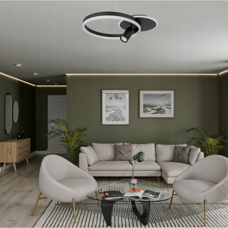 LED Stropní svítidlo LED/38W/230V + 1xGU10/30W černá