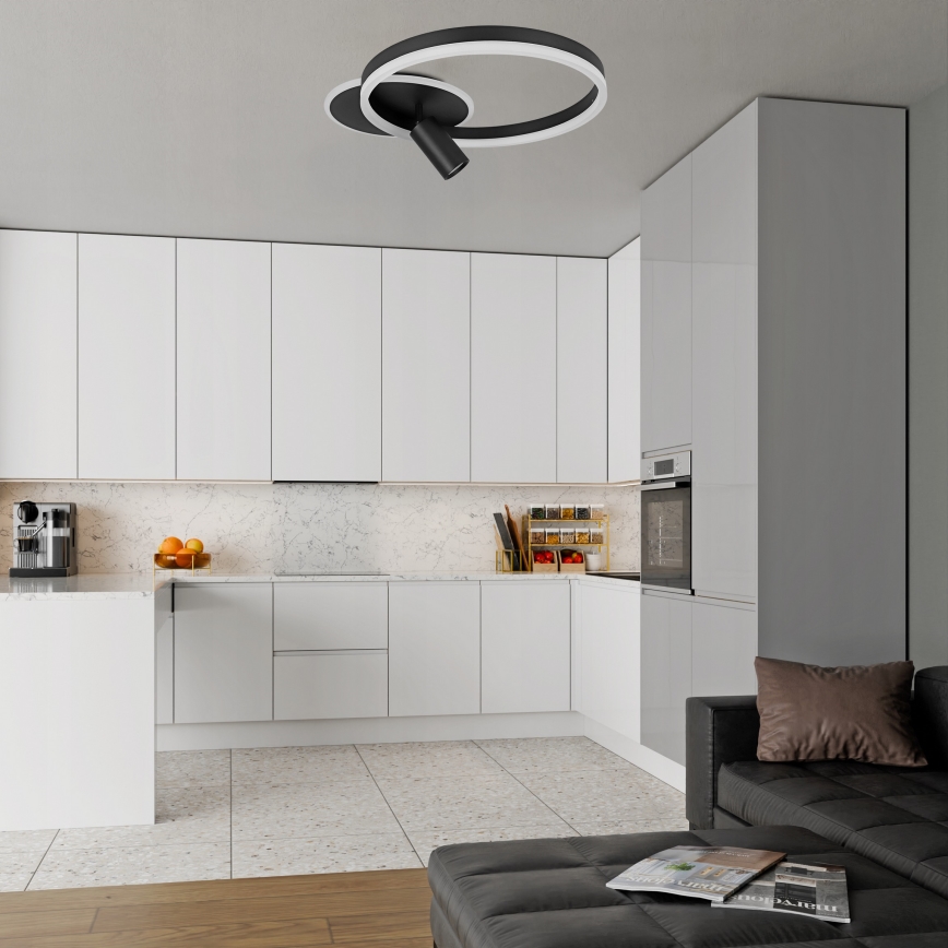 LED Stropní svítidlo LED/38W/230V + 1xGU10/30W černá