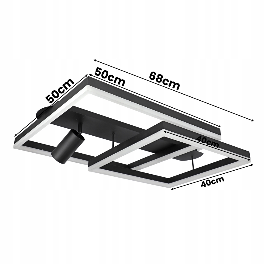 LED Stropní svítidlo LED/38W/230V + 1xGU10/30W černá