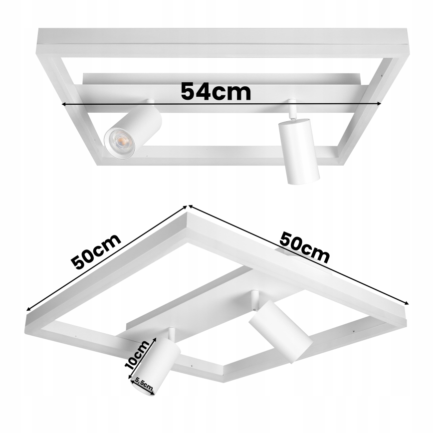 LED Stropní svítidlo LED/38W/230V + 2xGU10/30W bílá