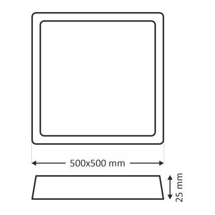 LED Stropní svítidlo LED/40W/230V 3000/4000/6500K 50x50 cm bílá