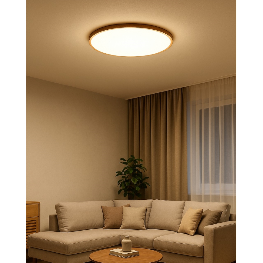 LED Stropní svítidlo LED/40W/230V 3000/4000/6500K pr. 50 cm béžová