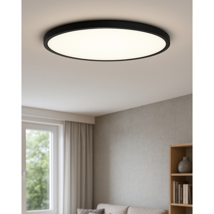 LED Stropní svítidlo LED/40W/230V 3000/4000/6500K pr. 50 cm černá