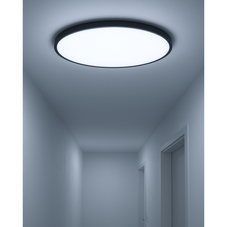 LED Stropní svítidlo LED/40W/230V 3000/4000/6500K pr. 50 cm černá