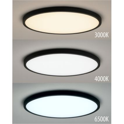 LED Stropní svítidlo LED/40W/230V 3000/4000/6500K pr. 50 cm černá