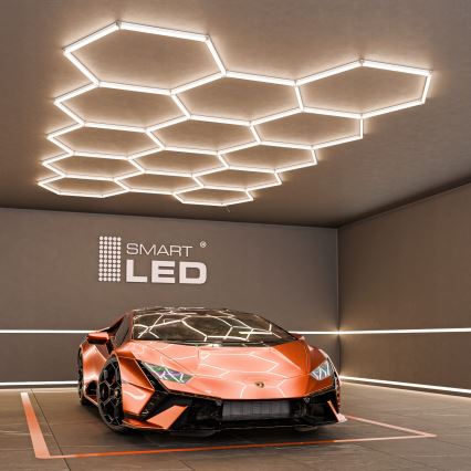 LED Stropní svítidlo HEXAGON LED/456W/85-265V 4000K 522x298 cm CRI 90 IP54 bílá